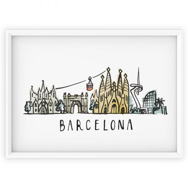barcelona skyline print